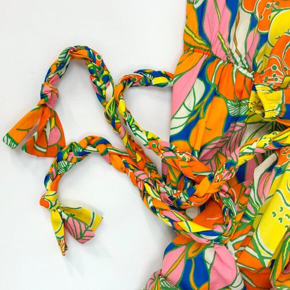 J.Crew 100% Cotton Tropical Floral Romantic Midi Dress Size 10 - Picture 16 of 16